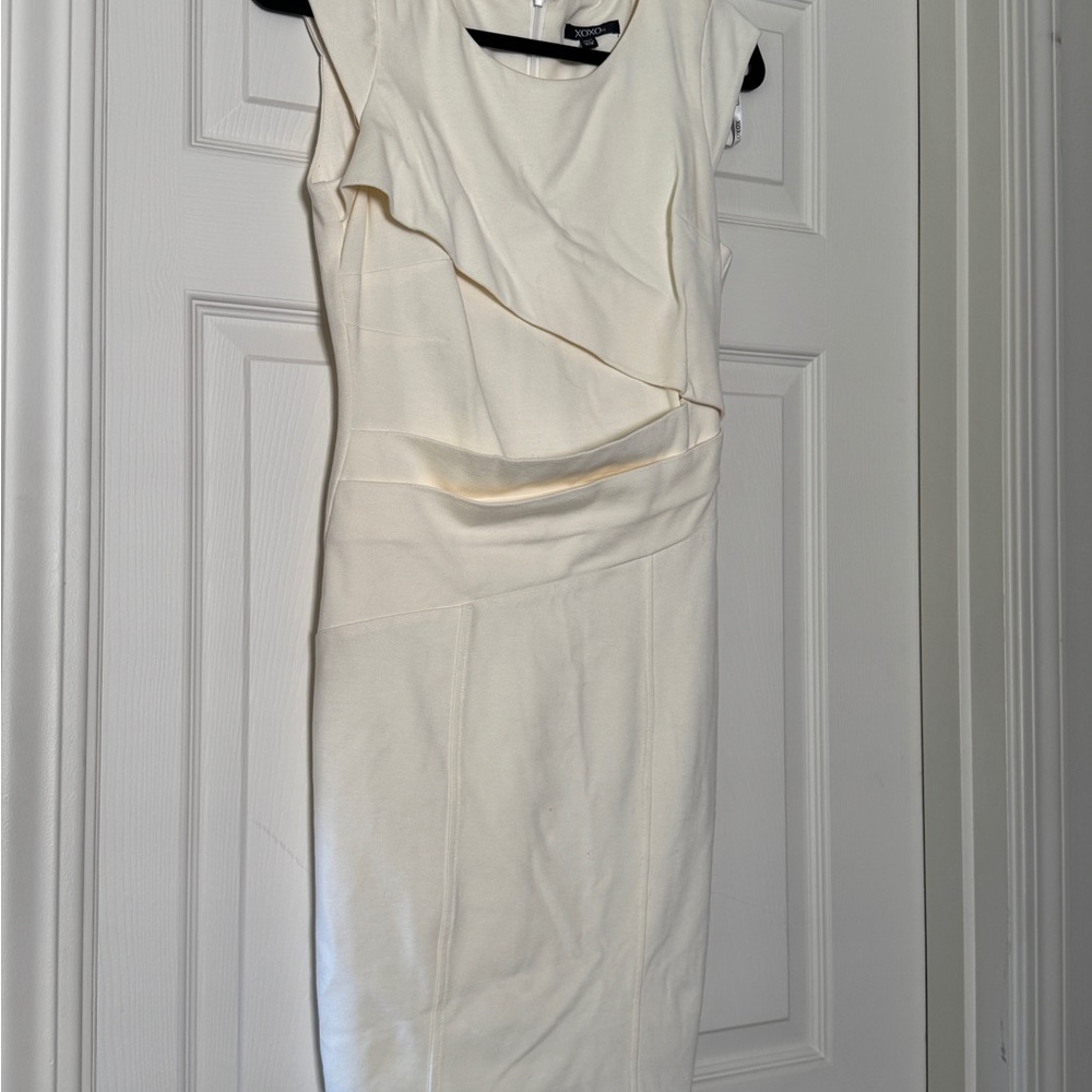 XOXO Cream Asymmetrical Dress